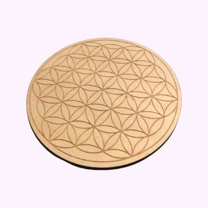 Wooden Altar Base Crystal Grid 3 in